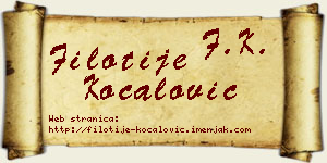 Filotije Kočalović vizit kartica